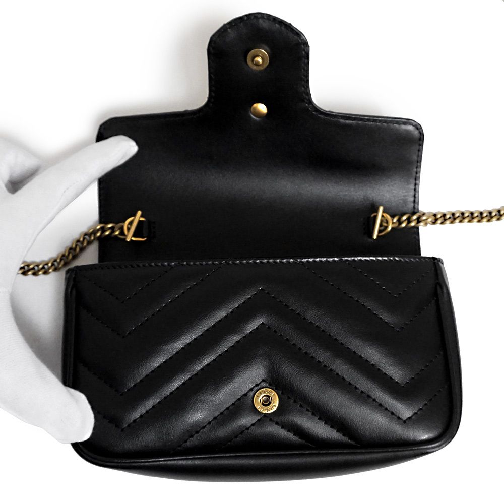 グッチ GGマーモント キルティング ショルダーバッグ 斜め掛け