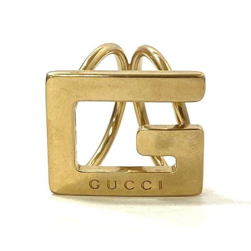 M【GUCCI】Gモチーフ スカーフリング ゴールド/金カラー