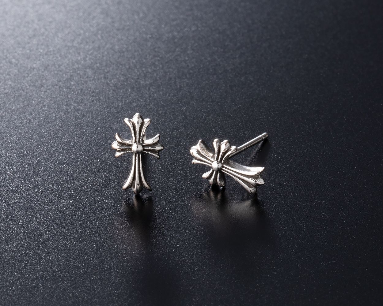 98 シルバー925 ピアス クロス 十字架 スタッドピアス メンズ