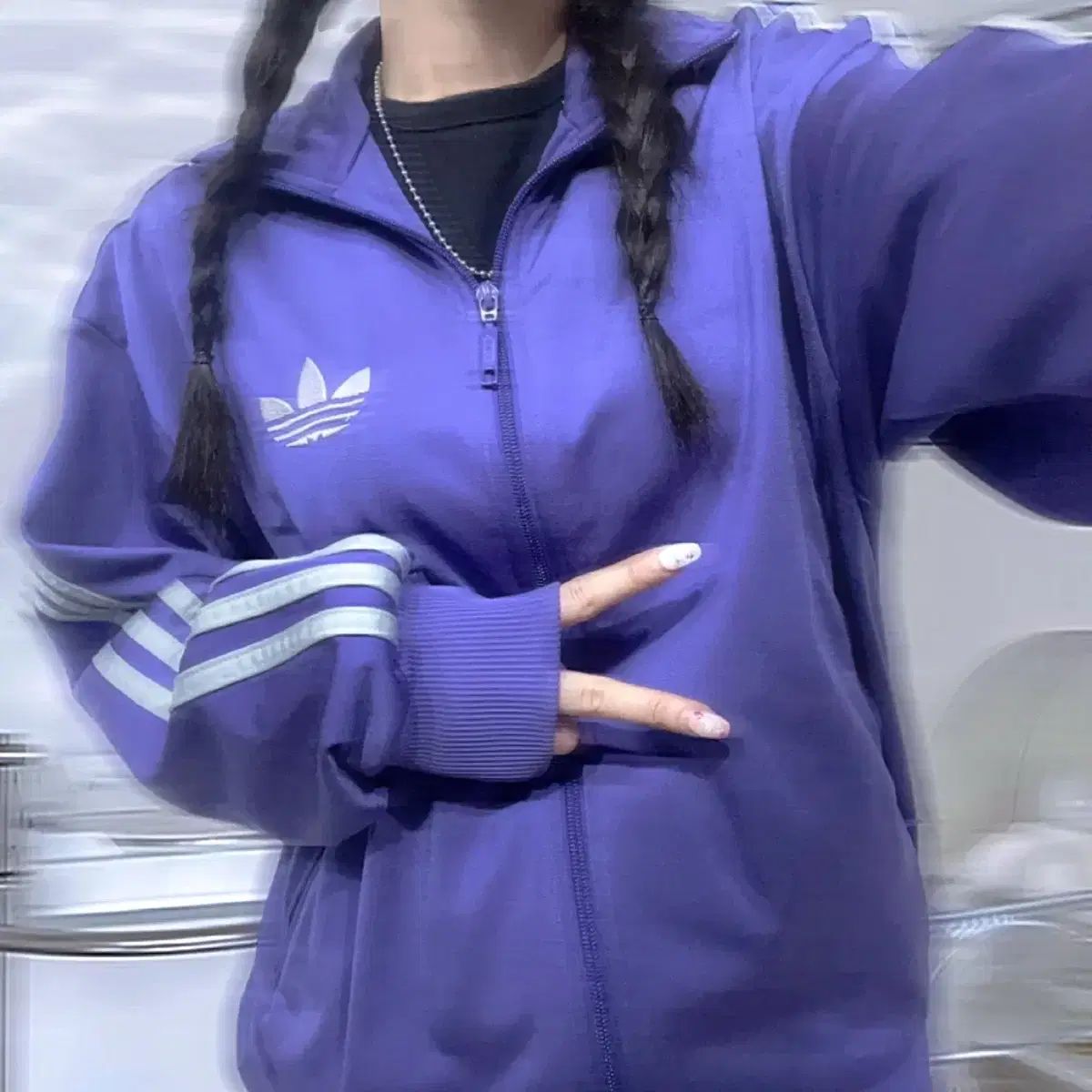 adidas アディダス ライトパープル ファイヤーバード トラックトップス