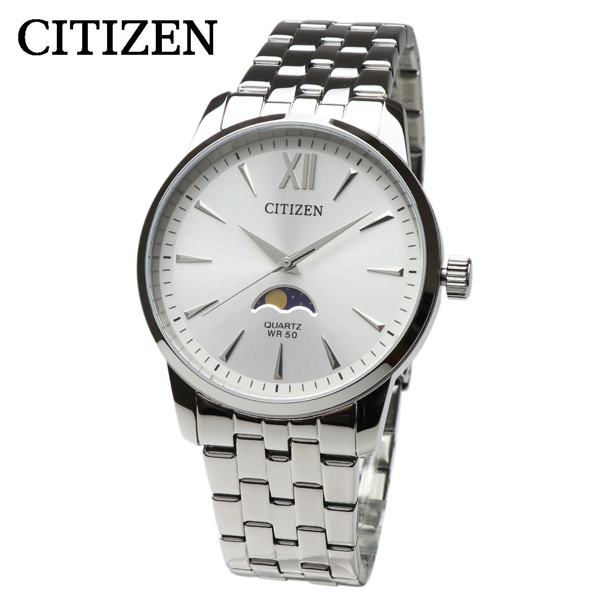 CITIZEN シチズン メンズ 腕時計 Quartz Moonphase アナログ クォーツ 