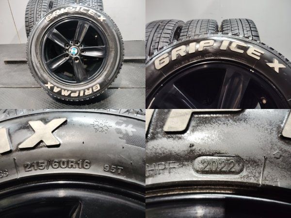 タイヤ走行短め【GRIPMAX GRIPICE X 215/60R16】夏タイヤ【BMW 純正ホイール 16インチ 7J5HPCD120+44】22年製 MINIクロスオーバー等 MTN680クレジットカード QRコード決済可能 タイヤ走行短め【GRIPMAX GRIPICE X 215/60R16】夏タイヤ【BMW 純正