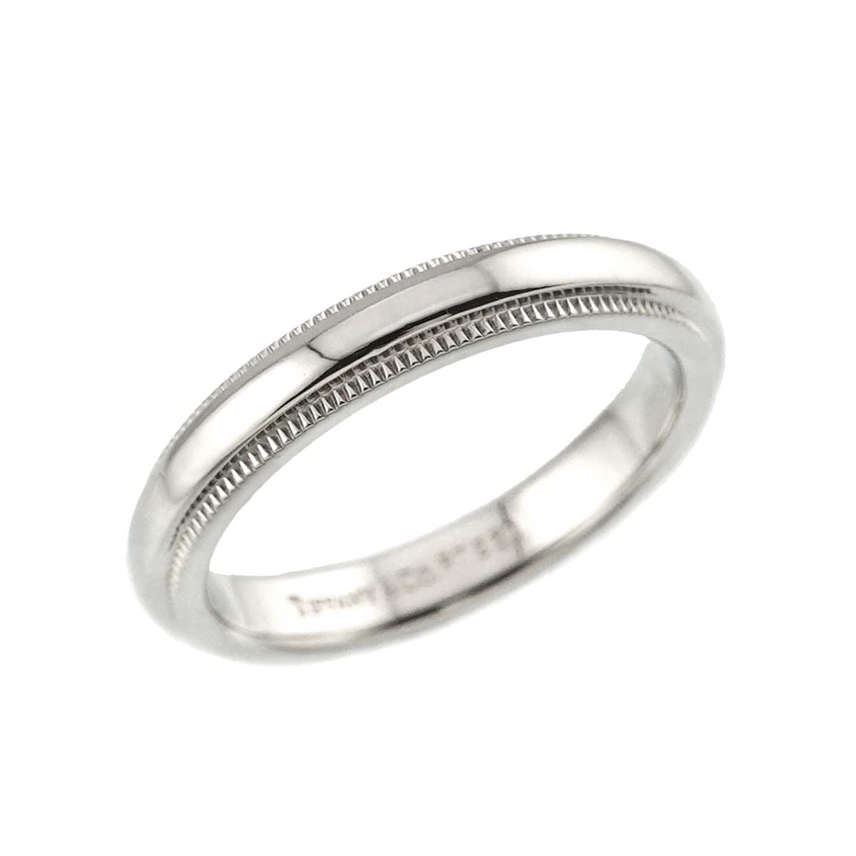 ティファニー TIFFANY&CO. ミルグレイン 8号 リング 幅3mm Pt