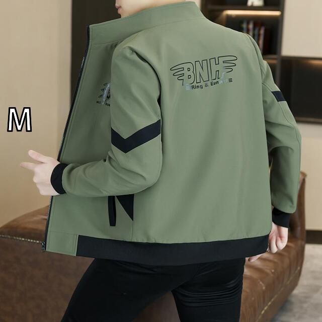 [M]メンズ ファッション 服 男性用 オシャレ シンプル 大人 かっこいい ストリート  ジャケット スタンドカラー カラーマッチング 薄手 カジュアル 快適 トップ 
