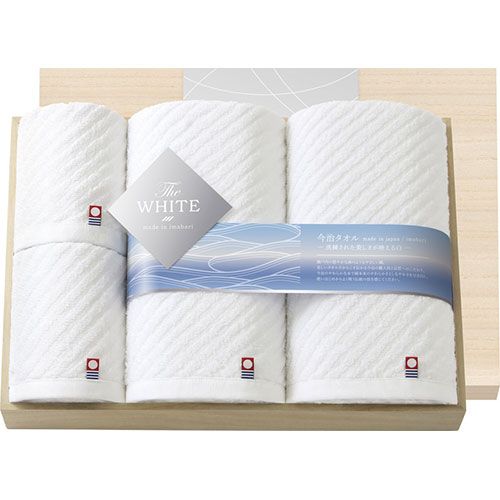 今治タオル 今治 ザ ホワイト 日本製 バスタオル2P-フェイスタオル2P 木箱入 C3064054
