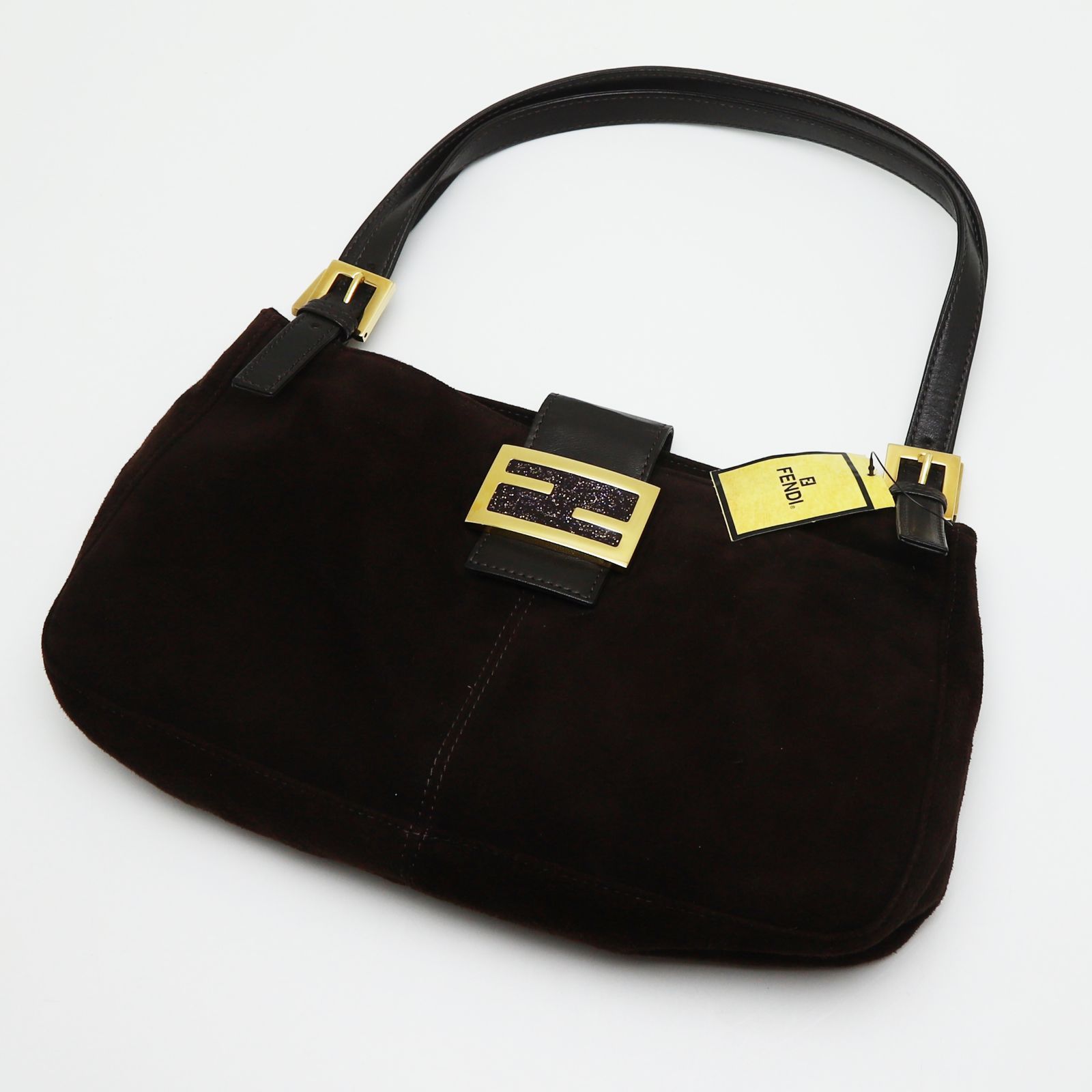 フェンディ マンマ バケット スエード ゴールド金具 ラメロゴ