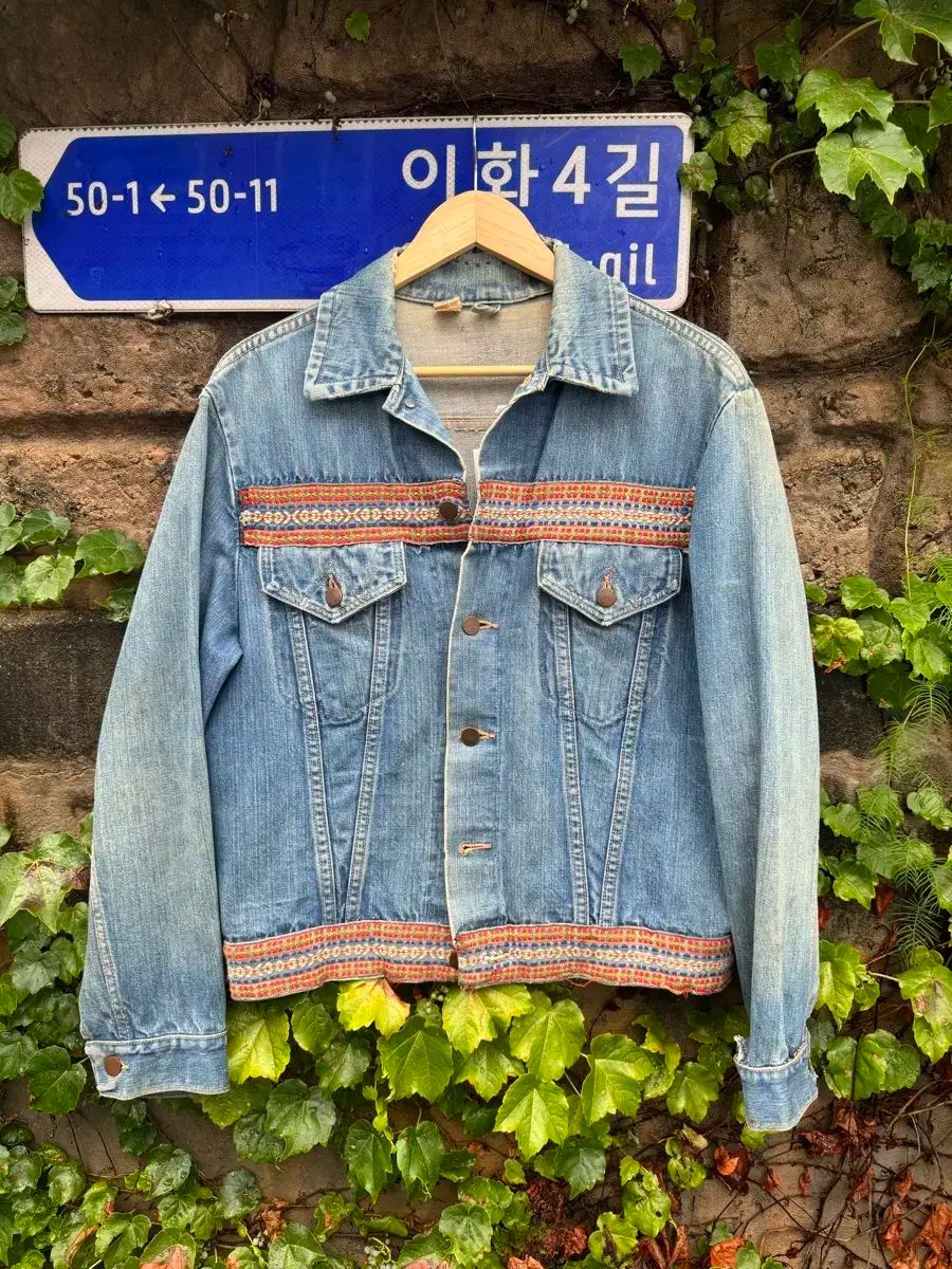 80s Wrangler ラングラー 手 修理 ヒッピー スタイル 3rd デニム トラッカー ジャケット 42
