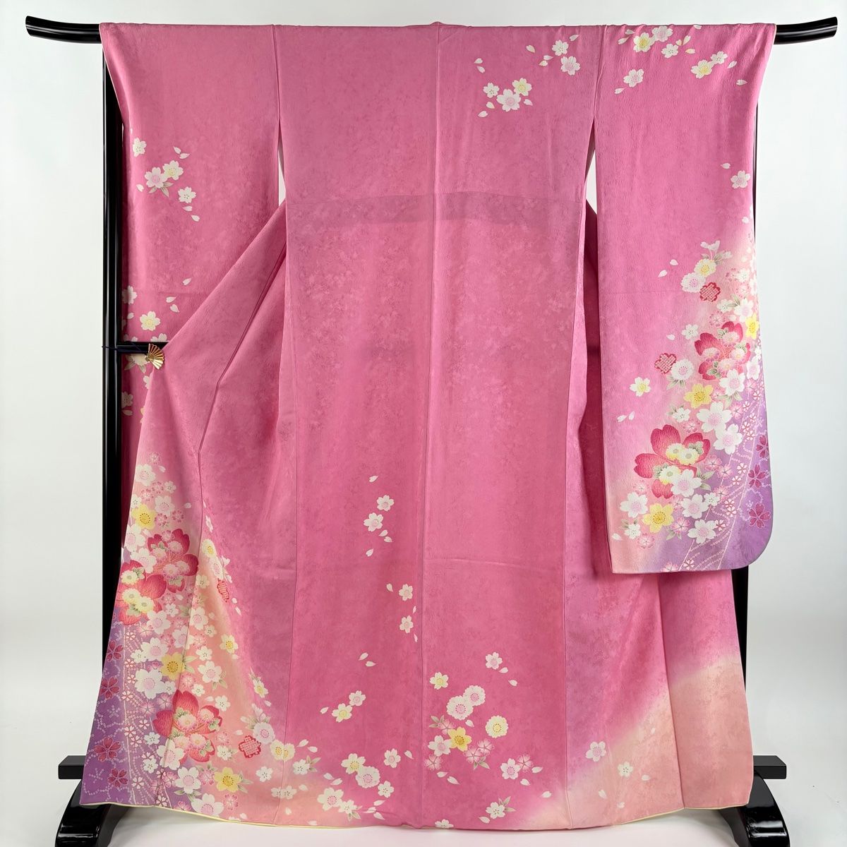 振袖 身丈167.5cm 裄丈68cm L 袷 桜 金彩 ぼかし ピンク 正絹