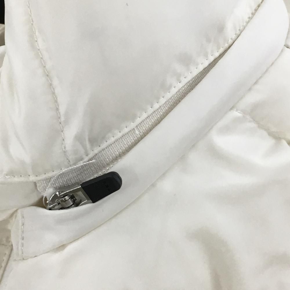 キャロウェイ 2WAYダウンベスト 白 ロゴネイビー フード着脱可 ドロー