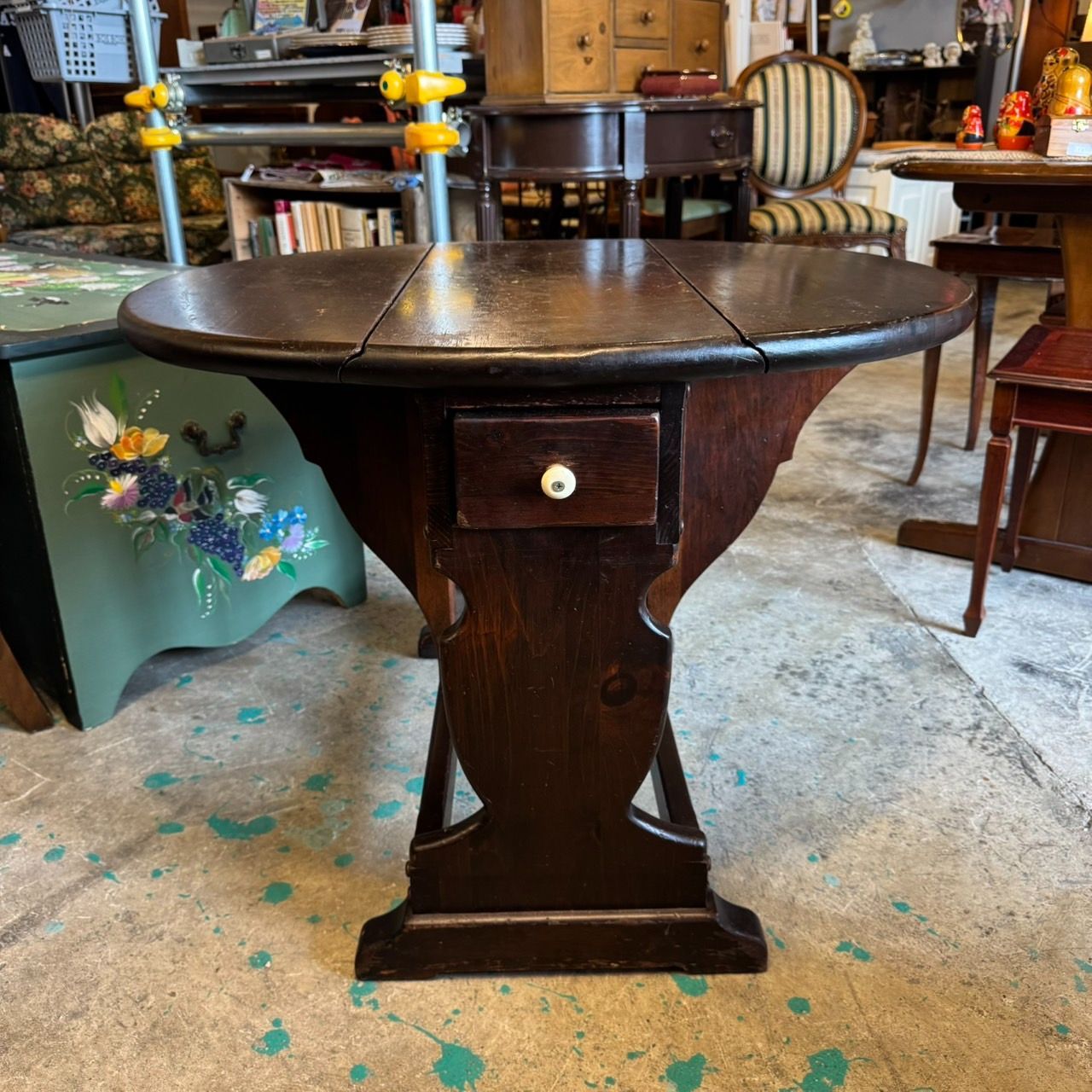 ETHAN ALLEN イーセンアーレン バタフライサイドテーブル 引出付き