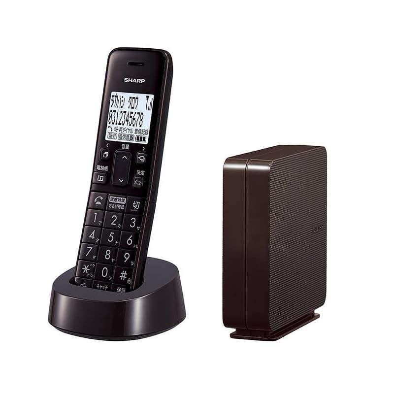 シャープ シンプル コードレス 電話機 コンパクト 電話線すっきりモデル 迷惑電話防止機能付 ブラウン系 JD-SF3CL-T 1