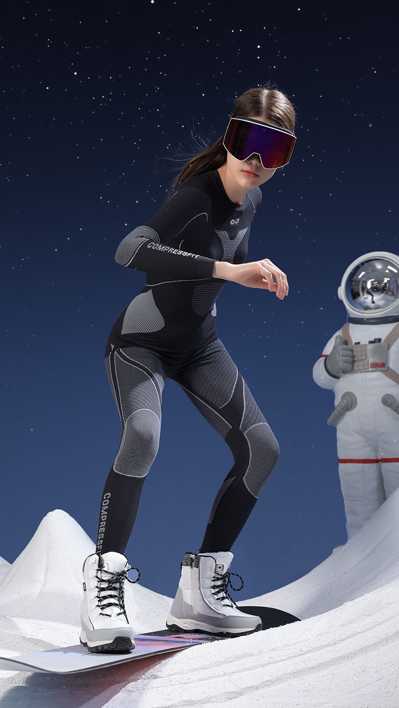 レディーススノーボードウェアのおすすめ人気ランキング2026年2月 ウィンタースポーツ速乾ウェア  レディース 女性 秋冬 防寒 保温 吸湿発熱通気 インナー衣類 上下セット下着スーツ 長袖トレーニング スキー 大人 M
