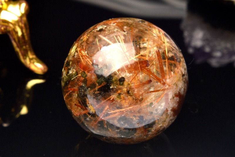 天然石ルチルクォーツのスフィア　丸玉　ご購入前に在庫確認必要F.167 天然石ルチルクォーツのスフィア 丸玉 ご購入前に在庫確認必要F.167