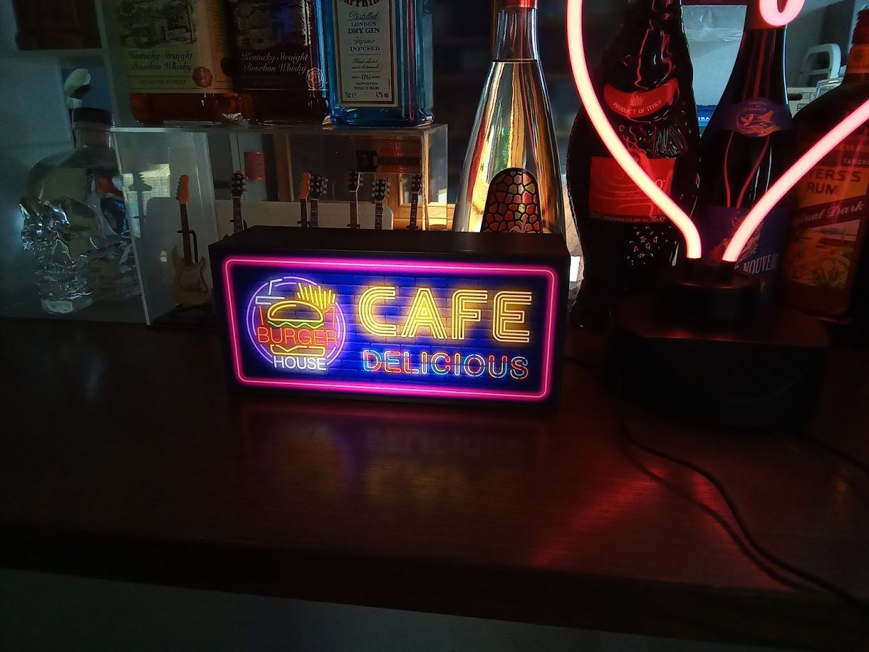 CAFE カフェバー コーヒー 看板 置物 雑貨 LED2wayライトBOX - メルカリ