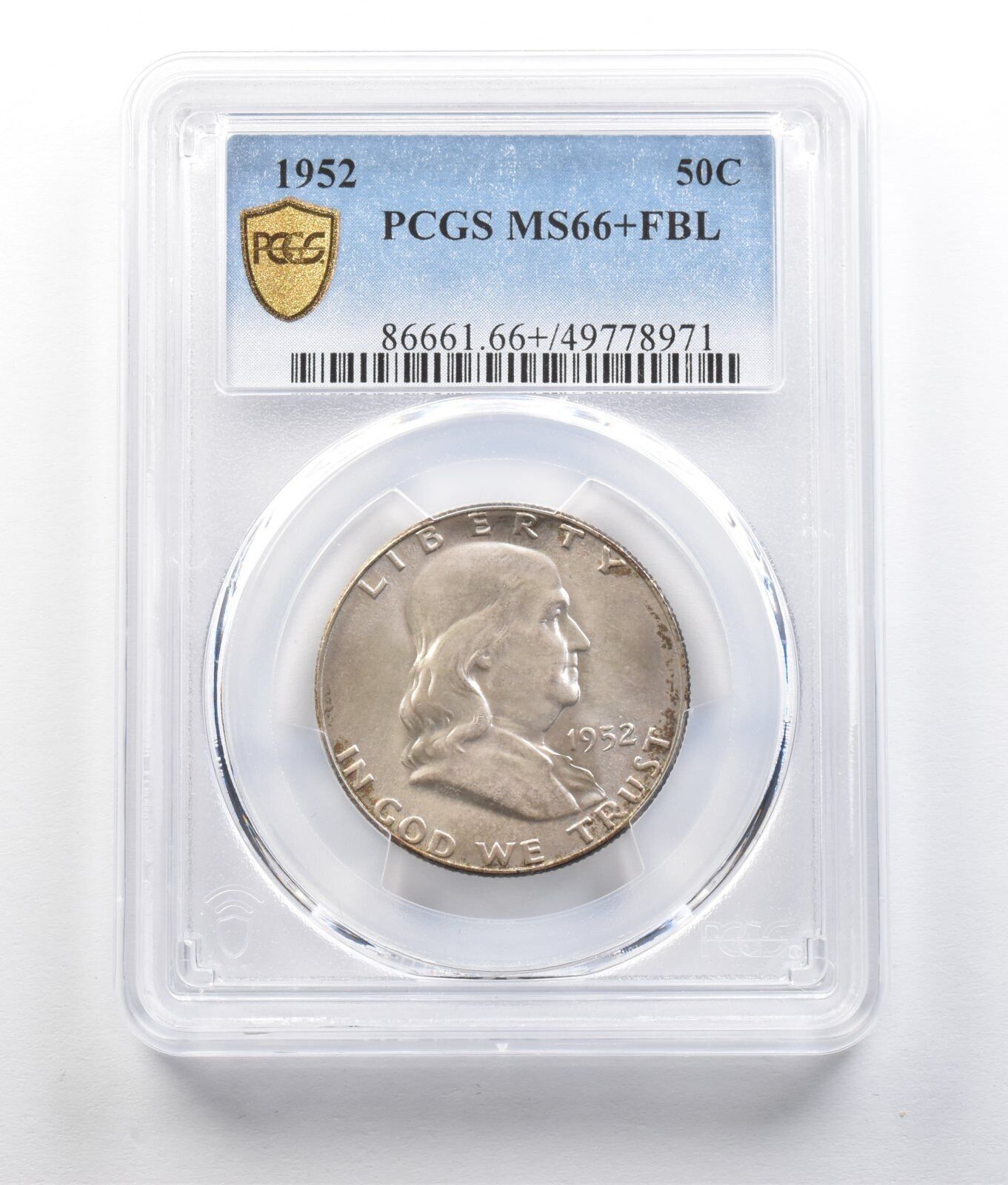 1952年 フランクリン ハーフダラー MS66 FBL PCGS