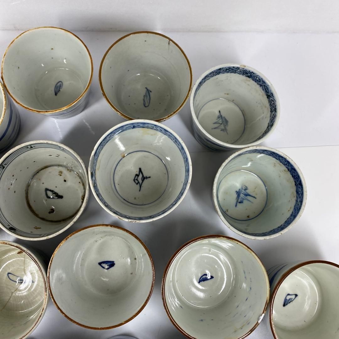 古伊万里　染付　蕎麦猪口18客B 東さ6-1209② 古伊万里 染付 蕎麦猪口18客B 東さ6-1209② - メルカリ