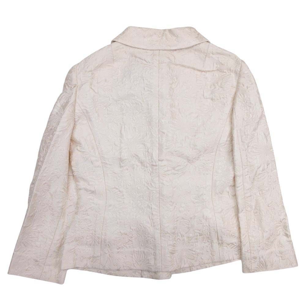 DOLCE-GABBANA ドルチェアンドガッバーナ ジャガード織 フラワーボタン ステン ジャケット 40 ベージュ レディース 古着