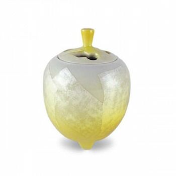 日本香堂 香炉 銀彩イエロー 小 九谷焼 79352