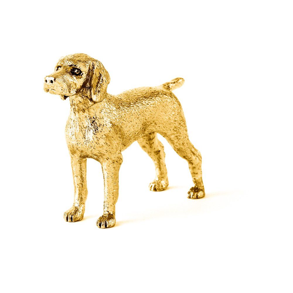 ワイマラナー 22ct ゴールドプレート イギリス製 アート ドッグ フィギュア コレクション 