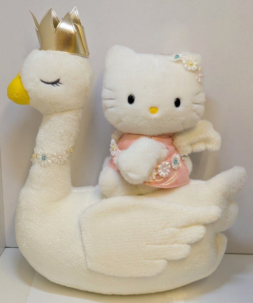 激レア】25周年記念ぬいぐるみ 1999年 キティ＆スワン 新品箱入り 特大