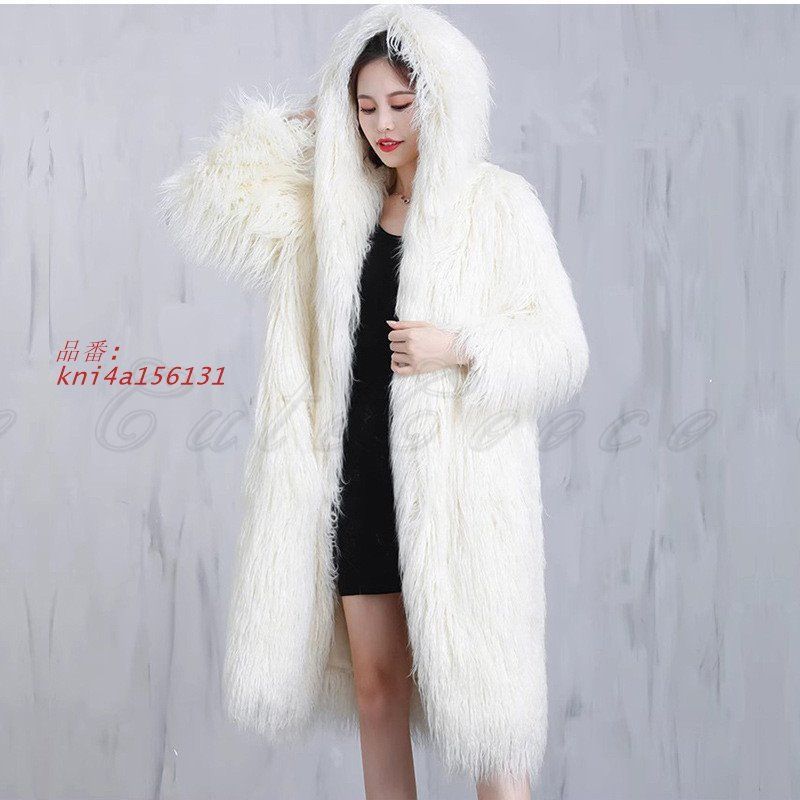 当店商品は100％品質保証！ フェイクファーコート レディース フード付き 重ね着 立体感 お尻が隠れる 縦長効果 左右にポケット付き きれいめ 感 上品 ふわふわ もこもこ kni4a156131 和風の