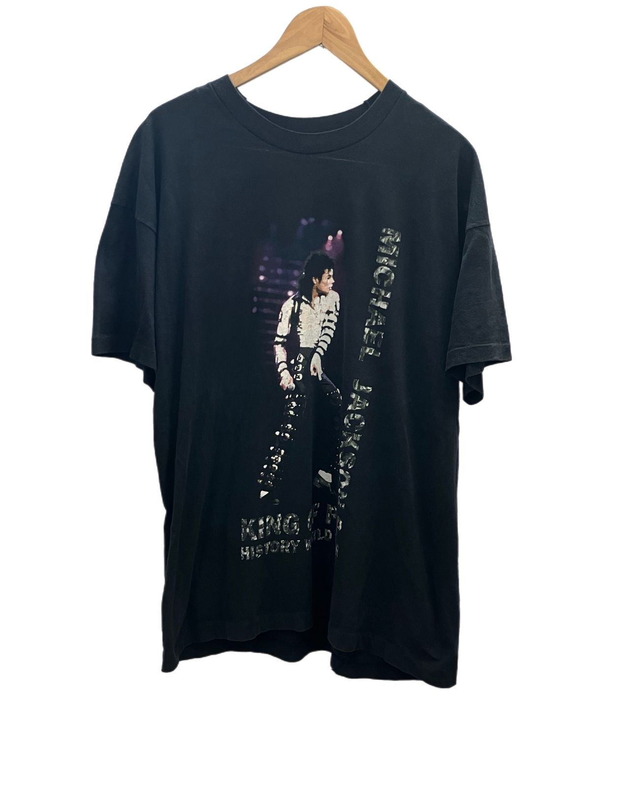 マイケル・ジャクソン80sヴィンテージ ラニーン ゴールド Tシャツ黒2XL中古 マイケル・ジャクソン80sヴィンテージ ラニーン ゴールド T