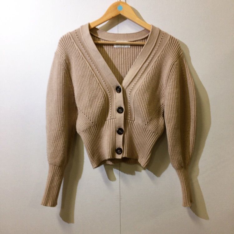 LILY BROWN ベージュ カーディガン ワンサイズ LILY BROWN｜セミシアーニットカーディガン | Rakuten Fashion
