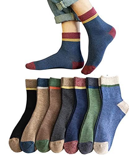 7足セット2_Free Size Yomezuu 靴下 メンズ防臭抗菌吸汗 綿 カラフルソックス 710足セット室内 アウトドアソックス カジュアル中厚手 春夏秋冬 ?用24-28cm 7足セット2