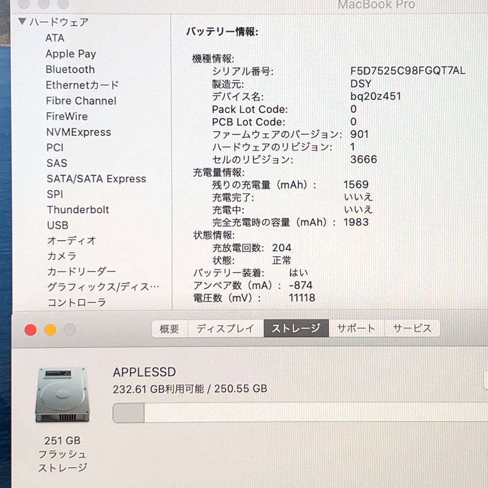 256GB 画面表示異常