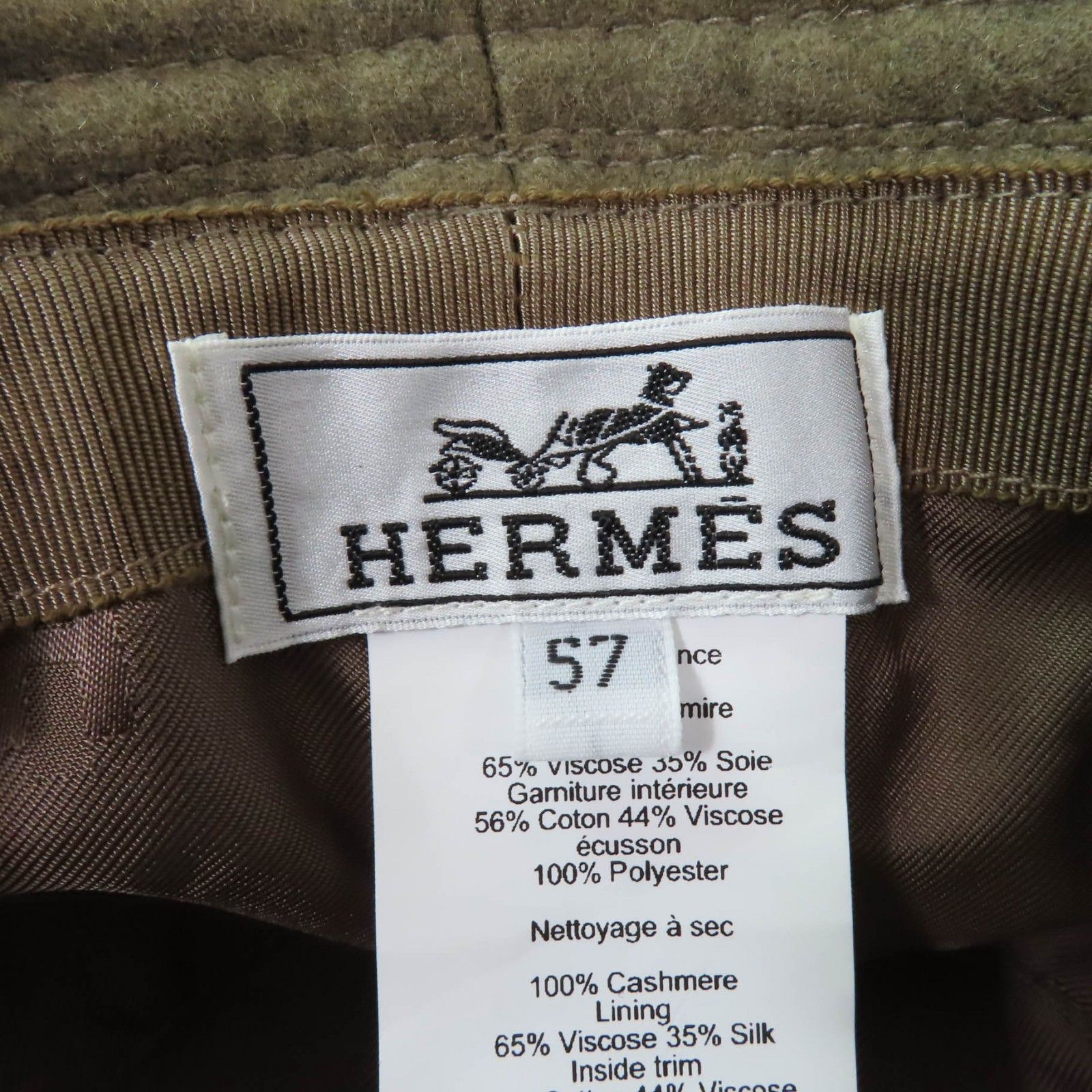 極美品☆HERMES エルメス カシミヤ100％ セリエ金具付 バケット