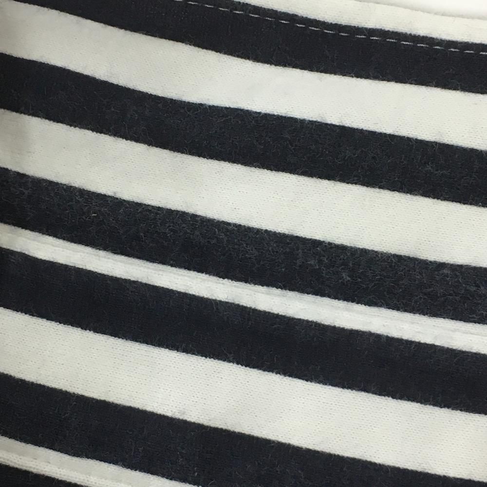 パーリーゲイツ 半袖ポロシャツ 白×ネイビー ストライプ メンズ 5(L