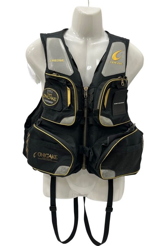 ハヤブサ YT320G 鬼掛 トーナメントライフジャケット Mサイズ ブラック a64