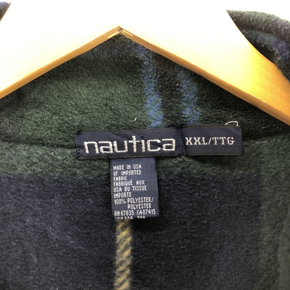 古着 90年代 ノーティカ NAUTICA チェック柄 ハーフジップ フリース 
