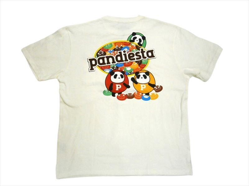 パンディエスタ 半袖 Tシャツ 554350 カラフルスイーツ プリント ポケット付き パンダ ホワイト