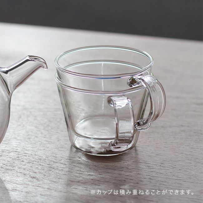 ティーセット 4カップ(耐熱ガラス ティーポット 1L カップ 4客