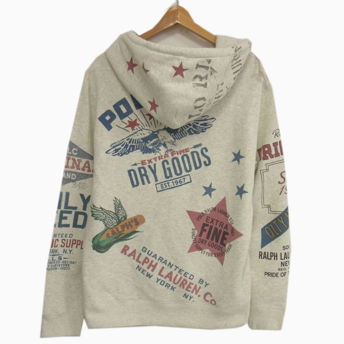 通販 激安 ◇RALPH LAUREN プル 後付パーカー スウェット 染み込みプリント トップス