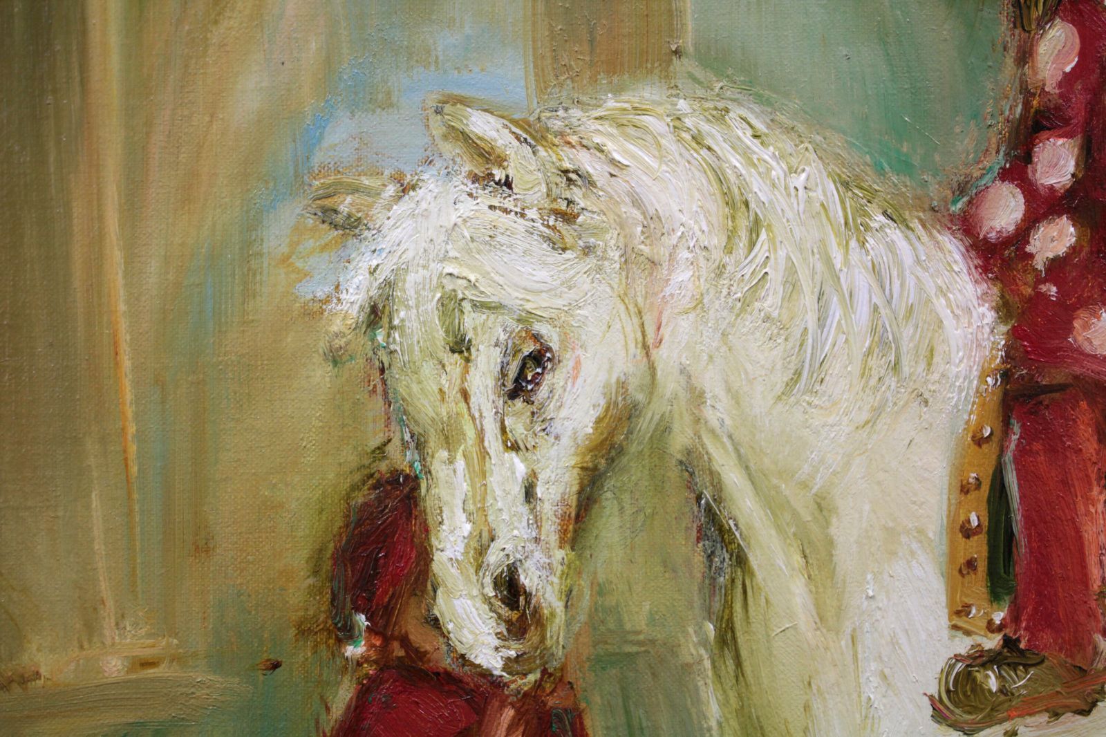 能仲ヤツヲ『出番待ち』油彩画【真作保証】 絵画 能仲ヤツヲ 『出番待ち』 油彩画 - 北海道画廊