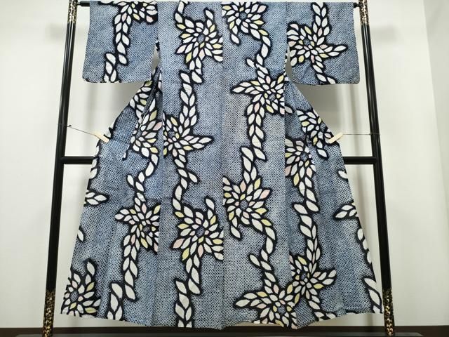 平和屋着物∴夏物 浴衣 有松鳴海絞り 舞菊文 綿 CAAY4521ng