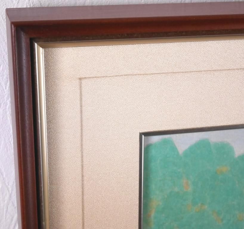 小栗正『伊豆の小港』◆日本画◆落款・共シール有◆一枚の絵取扱！師：郷倉千靭　額装