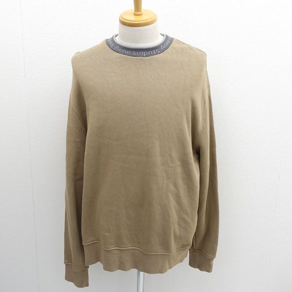 Acne Studios / アクネストゥディオス スウェット/トレーナー/ロゴリブネック/ベージュ/サイズM FN MN SWEA000257 【メンズ/MEN/男性/ボーイズ/紳士】 メンズファッション 