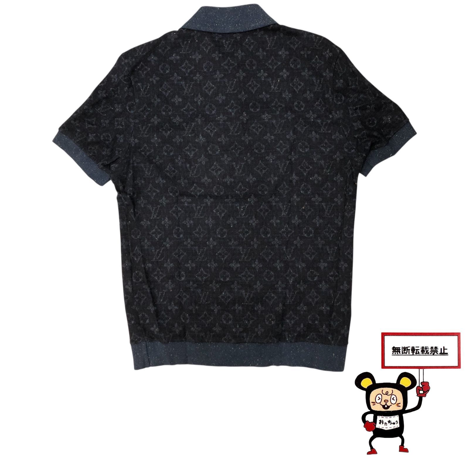 84.LOUIS VUITTON モノグラム 半袖 ポロシャツ ツイード 店舗併売品