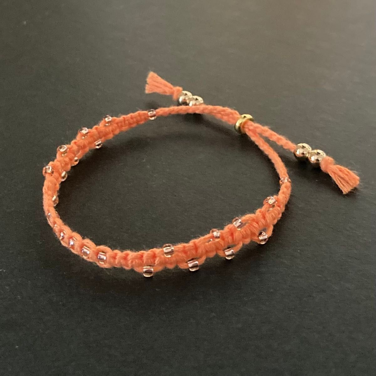 クリスタルオレンジビーズブレスレット サンストーン ブレスレット 天然石 クリスタルブレスレット 8mm