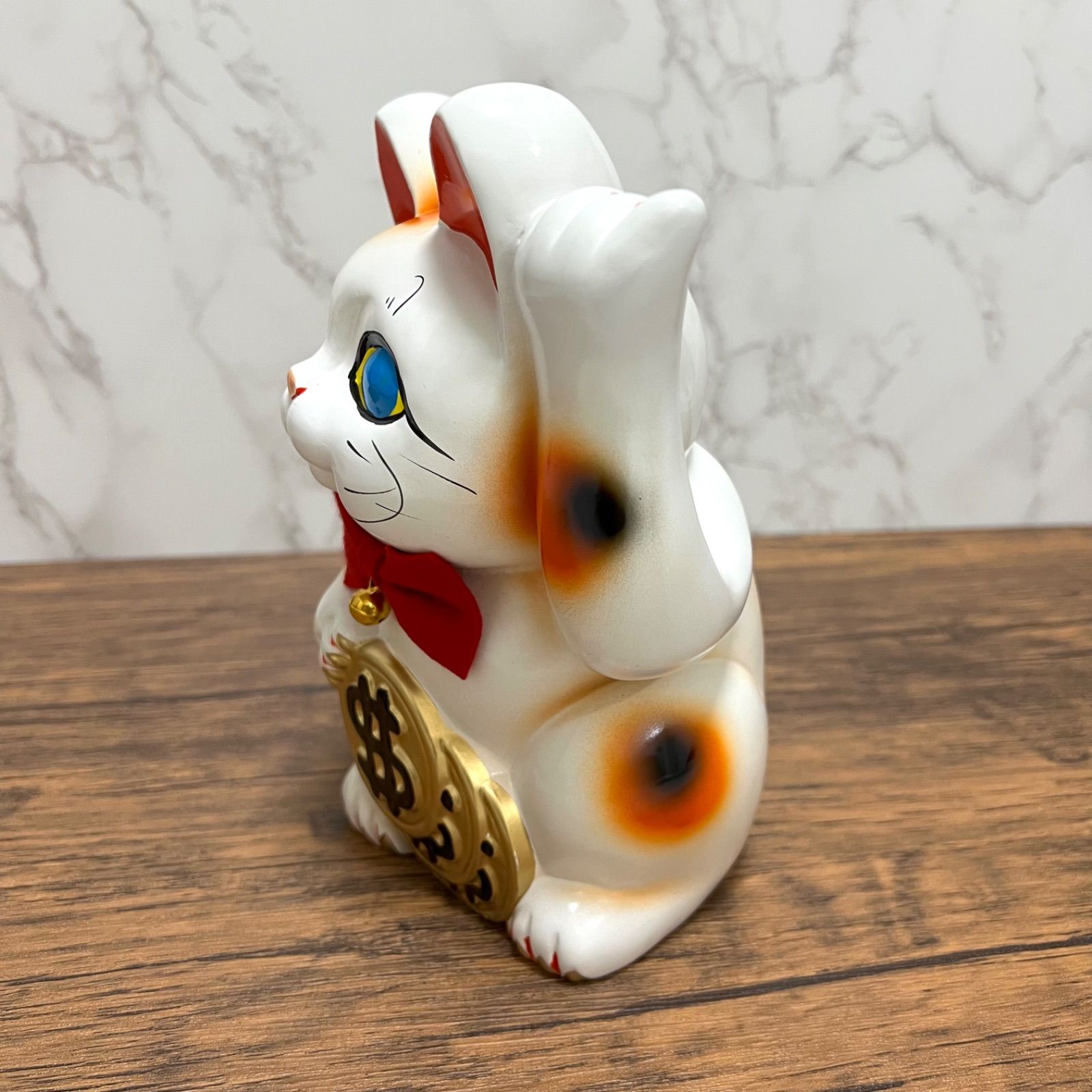 常滑焼】招き猫 ドル $ 貯金箱 縁起物 左手 千客万来 インバウンド 