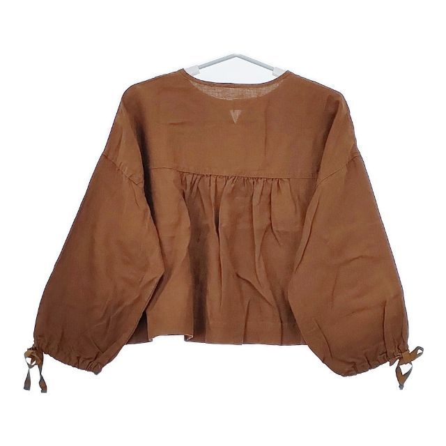 nest Robe 01213-1111 リネン超撥水ギャザースリーブショートシャツ ブラウス シャツ 21AW ブラウン ネストローブ 5-0616M 261440 nest Robe 01213-1111 リネン超撥水ギャザースリーブショート