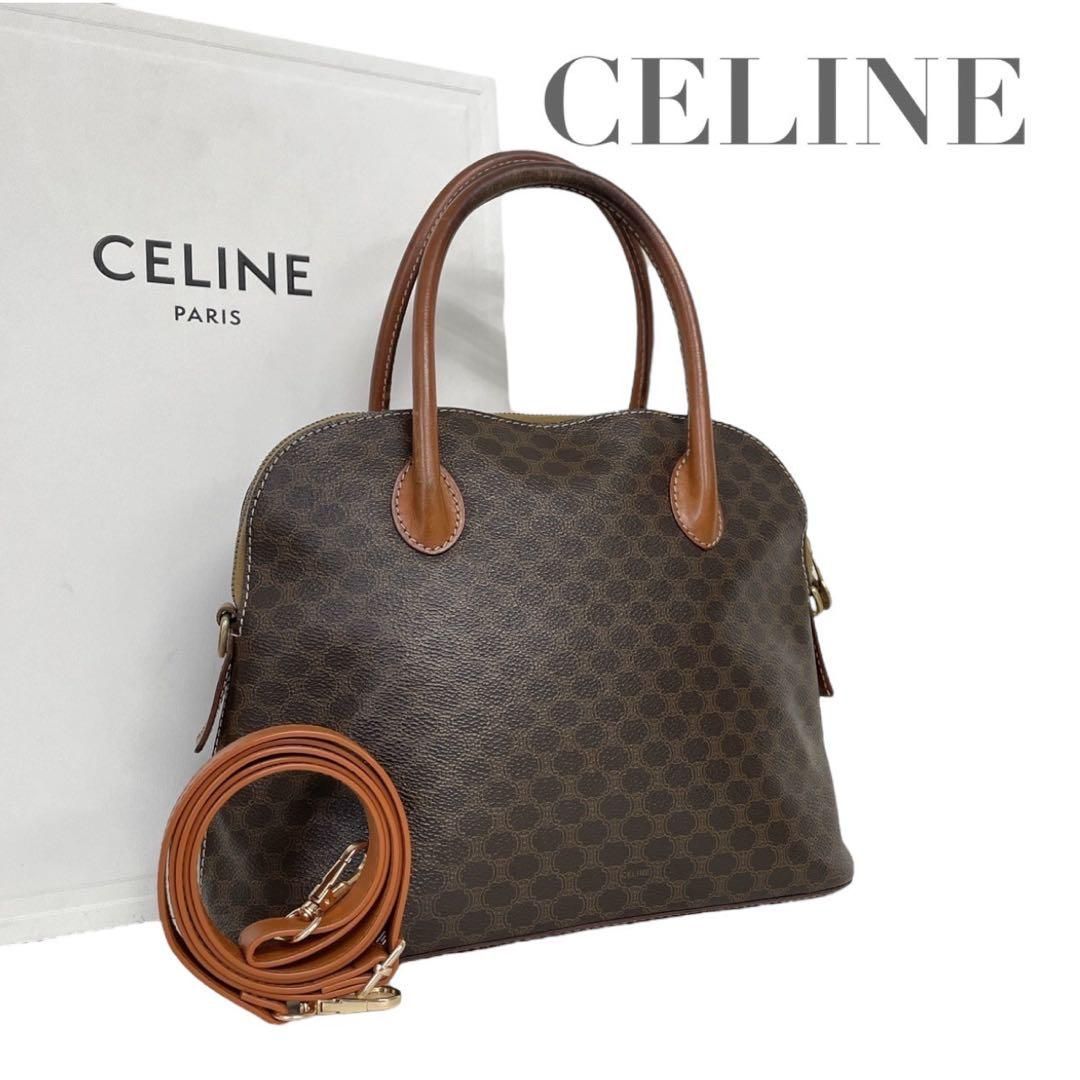 ✨希少美品✨ CELINE トリオンフ マカダム ロゴ 2wayショルダーバッグ 価格交渉/質問大歓迎♪】セリーヌ 2way ハンドバッグ マカダム