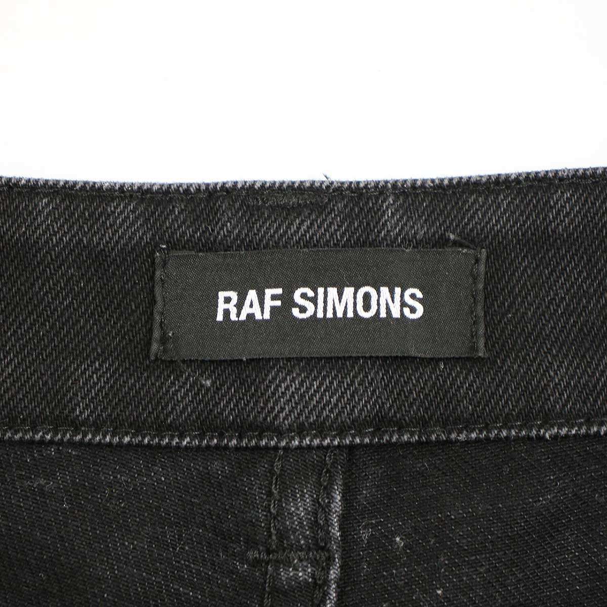 RAF SIMONS ラフシモンズ 19SS ワイドデニムショートパンツ 191-341 ブラック 33