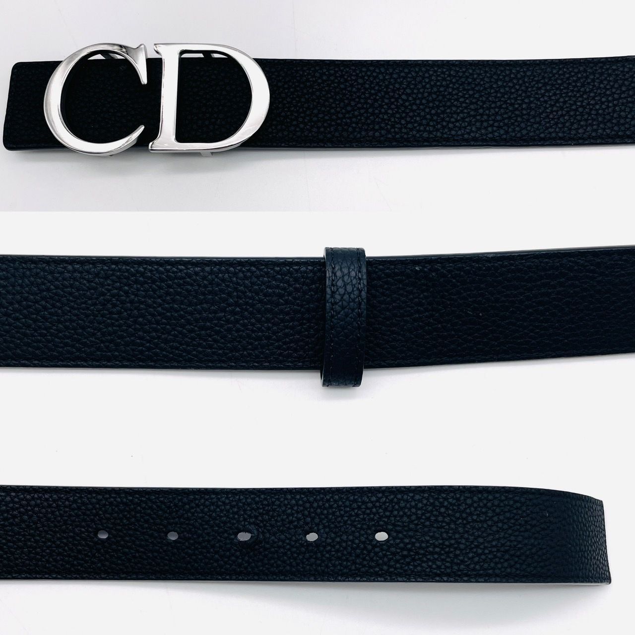 ディオール Dior CD Logo Buckle Belt ディオール CDロゴバックルベルト レザー ブラック 黒 メンズ 83~93cm シルバー金具  6-8-270 - メルカリ