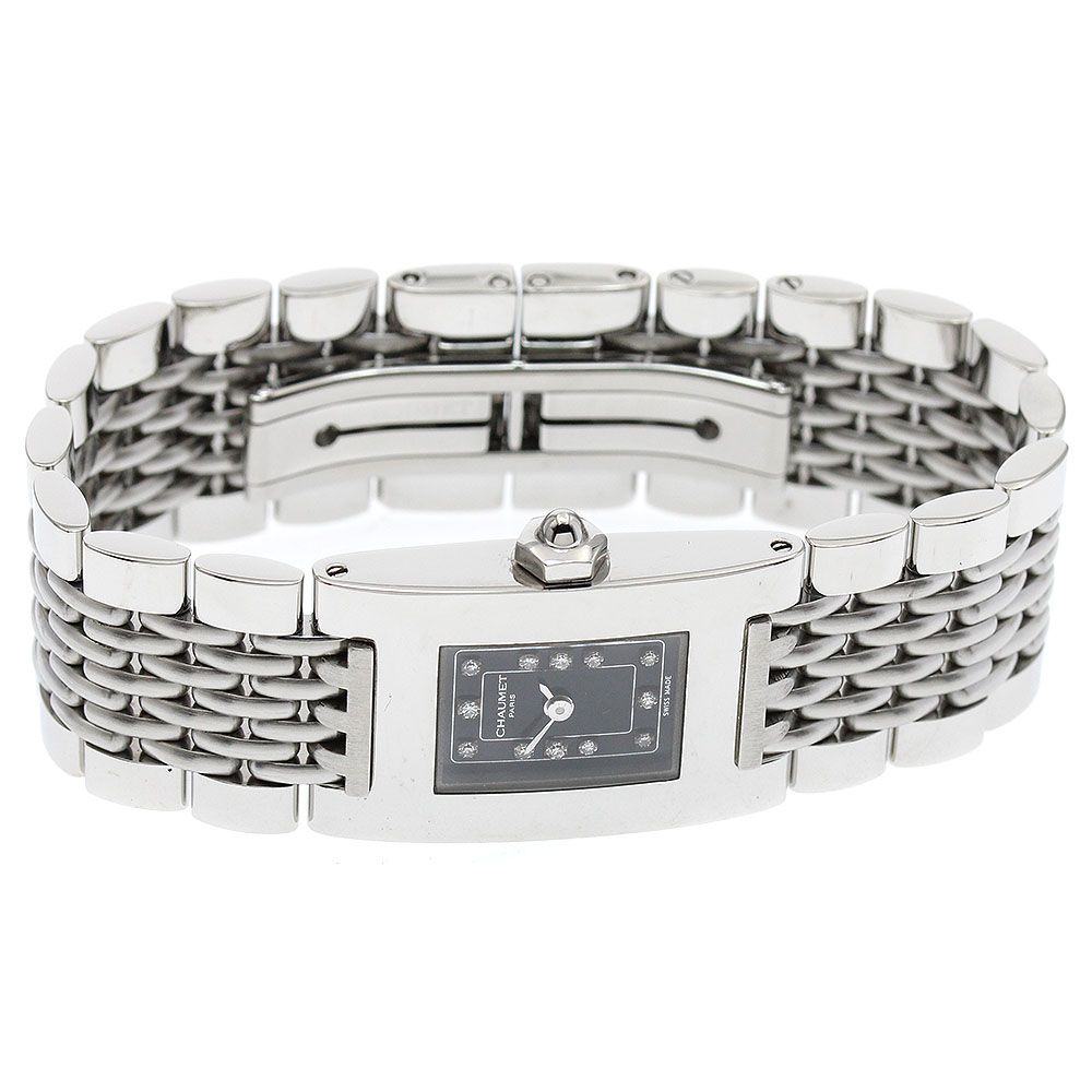 ショーメ Chaumet スタイルレクタングル 12Pダイヤ クォーツ