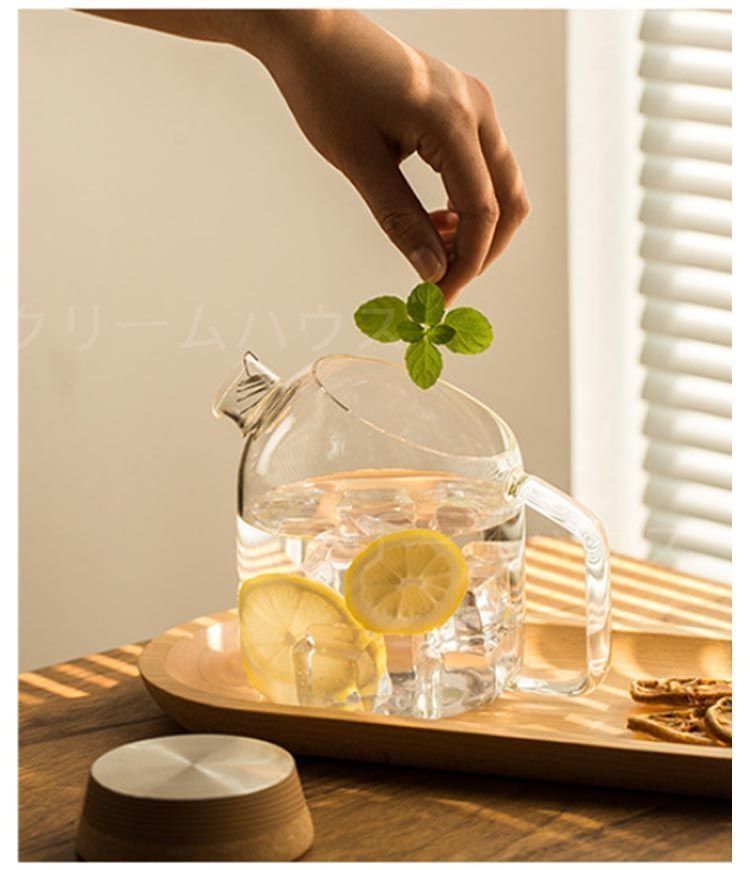 ガラスポット。約800ml 冷水筒 800ML 1200ML 1800ML 耐熱ガラス ガラスポット 麦茶