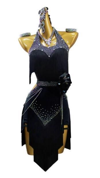 社交ダンスドレス ラテンドレス 競技 デモ フリンジ オーダーメイド